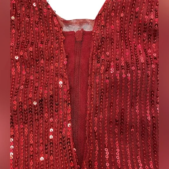Grace Karin Sleeveless Red Sequin Cocktail Dress Size Large - Picture 5 of 7